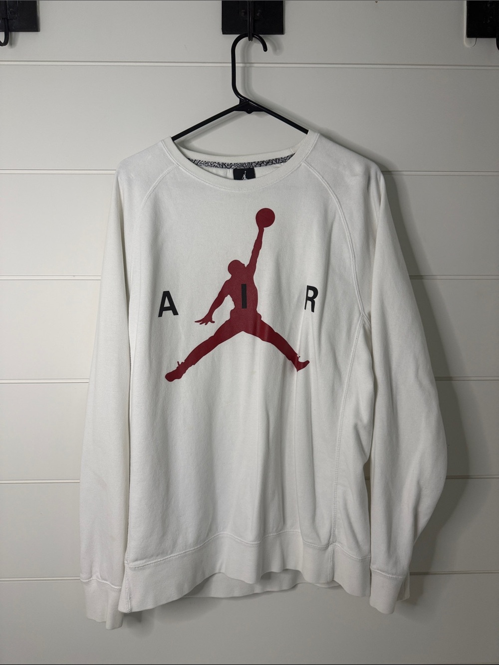 Red and White Air Jordan Sweater